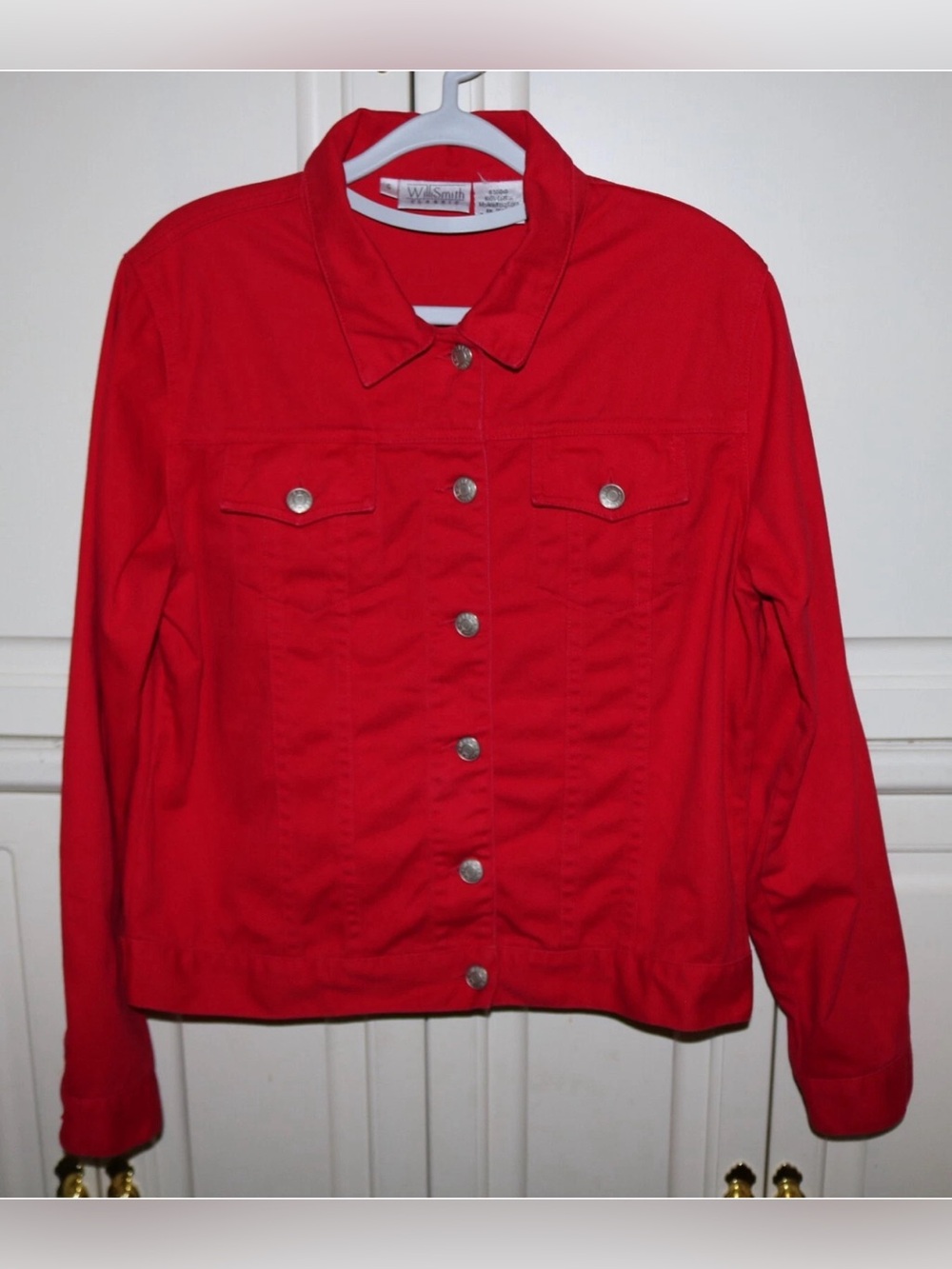 Women's Willi Smith Classic Red Denim Jacket - Size Small